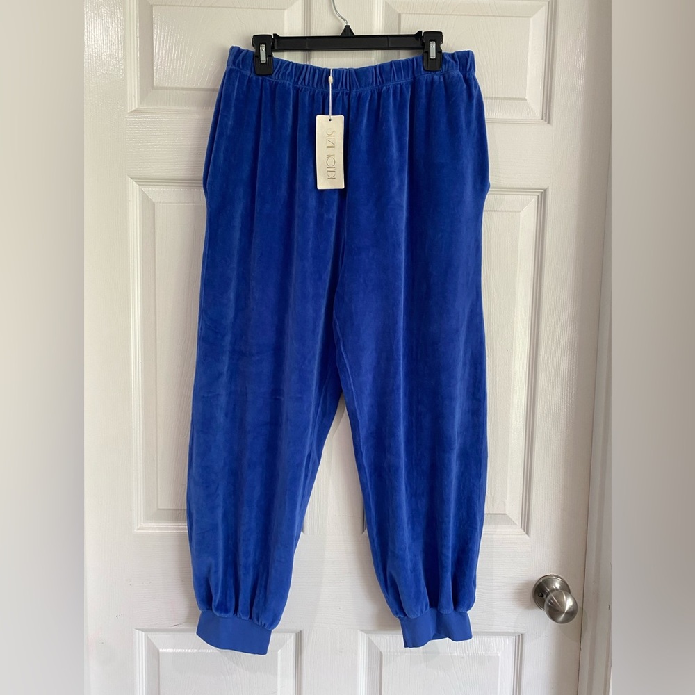 Suzi Kondi Royal Blue Velour Jogger Pants